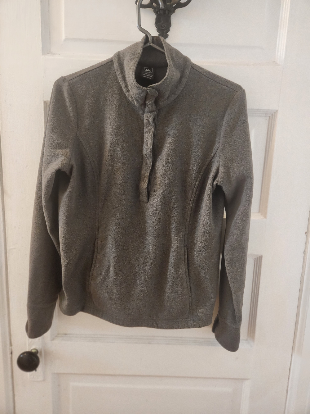 REI Women's Gray Fleece Pullover Turtleneck